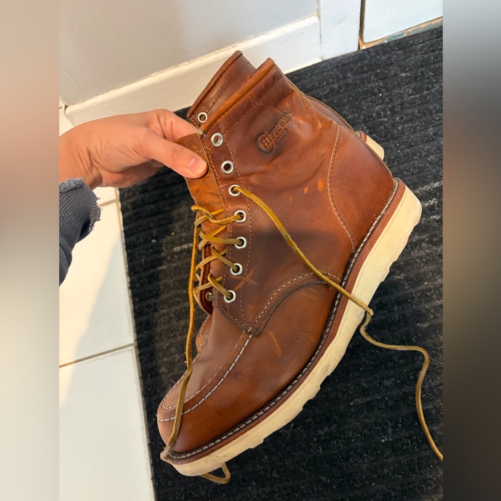 Brown Leather Men's Moc Toe Work Boot - Chippewa